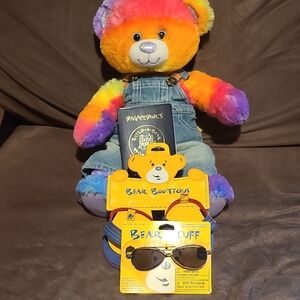 Colorful Plush Bear with Sunglasses
